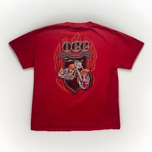 OCC Orange County Choppers‎ Flame T Shirt Mens Large Y2K Biker Red